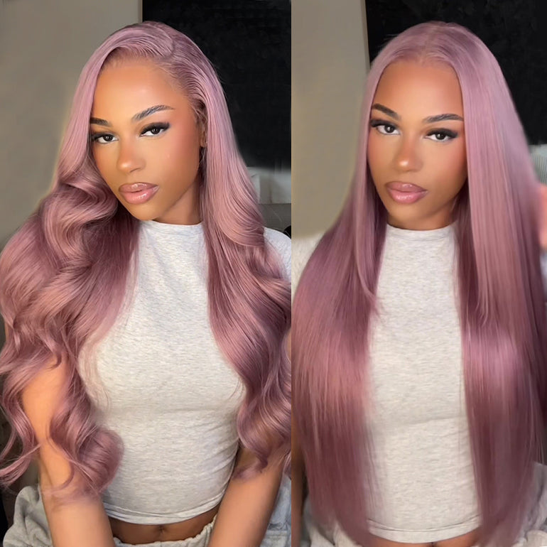 Ash Purple Straight And Body Wave Wigs Video &autoplay