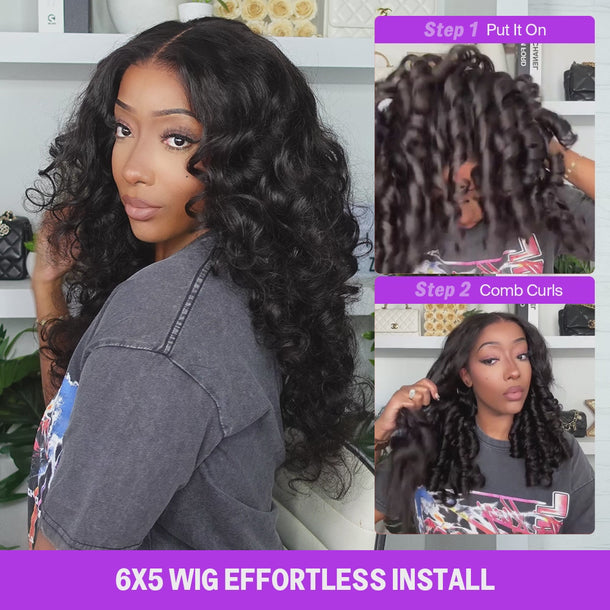 Bouncy Funmi Curly 6x5 Glueless Wig Effortless Install &autoplay