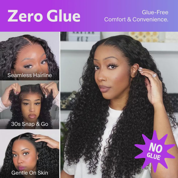 Curly Zero Wear Truly Snap & Go HD Lace Wig Zero Glue Comfort & Convenience &autoplay