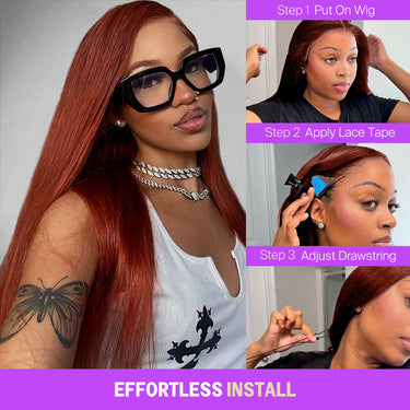 Reddish Brown 13X6 Glueless Wig Effortless Install