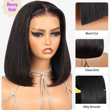 Straight Bob Wig Blunt Cut With Full Clean Ends