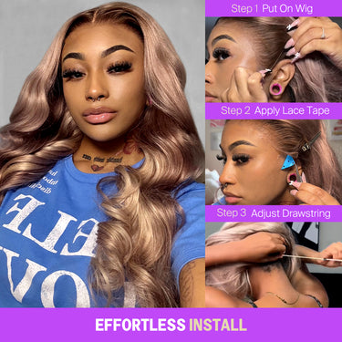 Strawberry Blonde Ombre 13x6 Glueless Wig Effortless Install