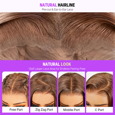 Strawberry Blonde Ombre 13x6 Glueless Wig Natural Look