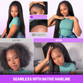 Yaki Straight Half Wig Seamless With Native Hairline