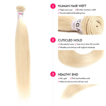 12-30 Inch 613 Blonde Human Hair Bundles Brazilian Hair 1 PCS Straight Bundles